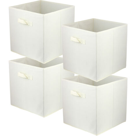 Storage Box  faltbare Aufbewahrung Boxen 31 x 31 x 31 cm  Weiss  4 stück (1/5)