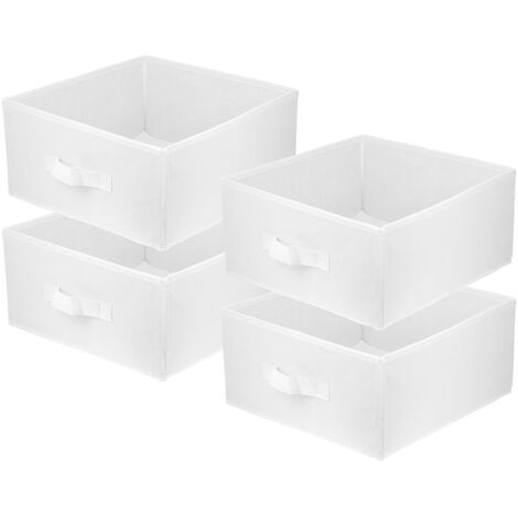 Storage Box faltbare Aufbewahrung Boxen 31 x 31 x 15 cm Weiss 4 stück