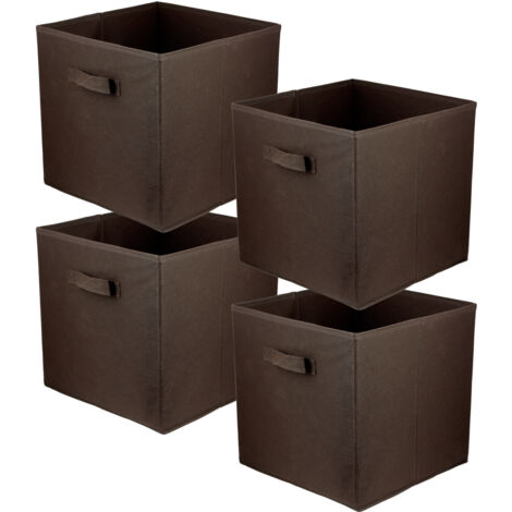 Storage Box  faltbare Aufbewahrung Boxen 31 x 31 x 31 cm dunkelbraun  4 stück (1/5)