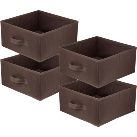 Storage Box  faltbare Aufbewahrung Boxen 31 x 31 x 15 cm dunkelbraun  4 stück (1/5)