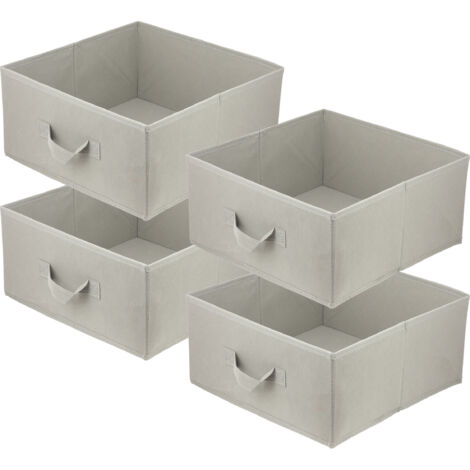 Storage Box  faltbare Aufbewahrung Boxen 31 x 31 x 15 cm  Hellbraun  4 stück (1/5)