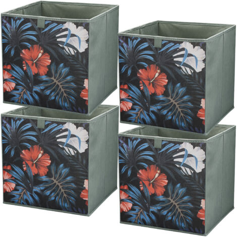 Storage Box  faltbare Aufbewahrung Boxen 31 x 31 x 31 cm  Wiese  4 stück