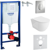 GROHE WC Set mit Vorwandelement, Wand-WC und Spülknopf