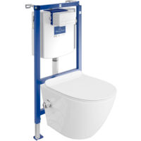 VILLEROY&BOCH WC Set mit Vorwandelement, Wand-WC und Spülknopf