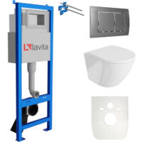 LAVITA WC Set mit Vorwandelement, Wand-WC und Spülknopf