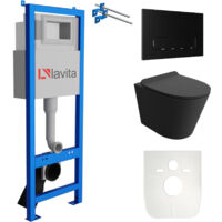 LAVITA WC Set mit Vorwandelement, Wand-WC und Spülknopf