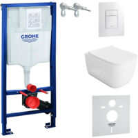 GROHE WC Set mit Vorwandelement, Wand-WC und Spülknopf