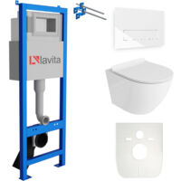LAVITA WC Set mit Vorwandelement, Wand-WC und Spülknopf