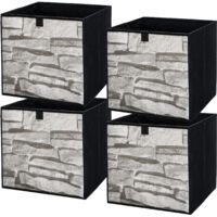 Storage Box faltbare Aufbewahrung Boxen 31 x 31 x 31 cm Stein 4 stück