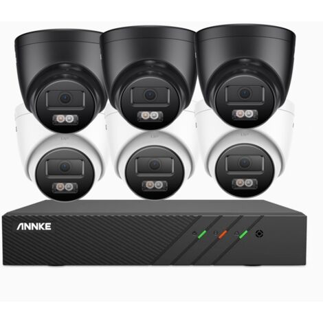 ANNKE Kit Videosorveglianza Esterno,6×5MP Telecamera Colori Visione Notturna,Rilevamento Movimento,2TB HDD (1/5)