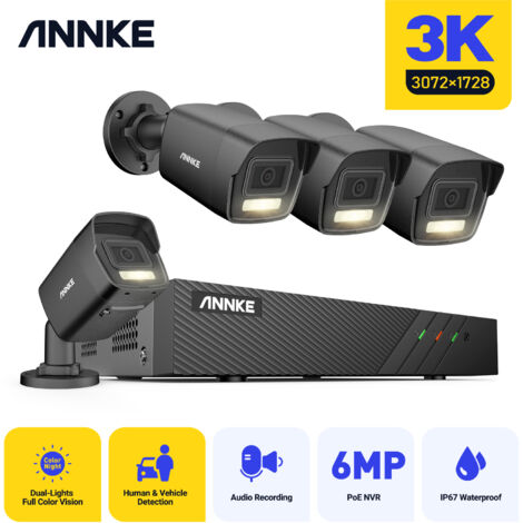 ANNKE Kit Videosorveglianza PoE 8CH NVR 4X5MP Telecamera Doppia Luce Intelligente Visione Notturna Registrazione 24/7 Sistema di Sicurezza