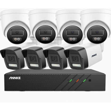 ANNKE 3K PoE Kit Videosorveglianza 8 Canali 4 Telecamera Bullet e 4 Telecamera Tower Colori Visione Notturna,4TB HDD (1/5)