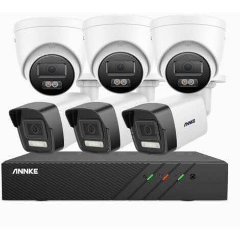 ANNKE 3K PoE Kit Videosorveglianza 8 Canali 3 Telecamera Bullet e 3 Telecamera Tower Colori Visione Notturna,2TB HDD (1/5)