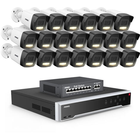 ANNKE Telecamera di sorveglianza esterni 3K, NVR 32CH e telecamera IP PoE 20X 5MP, rilevamento di persone/veicoli, visione notturna colori, kit di videosorveglianza,HDD da 4TB (1/5)