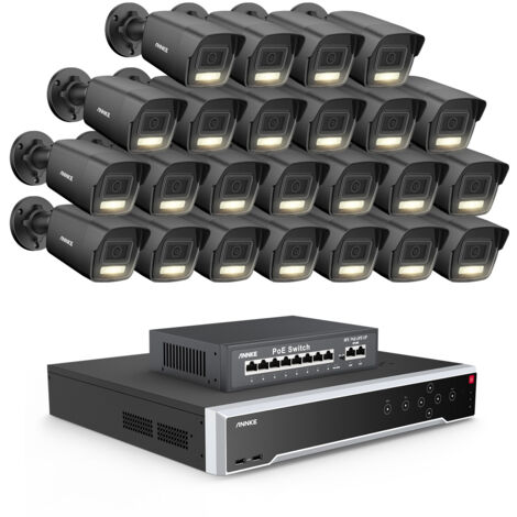 ANNKE Telecamera di sorveglianza esterni 3K, 32CH NVR e telecamera IP PoE 24X 5MP, visione notturna colori H.265+, rilevamento di persone/veicoli, kit di videosorveglianza,HDD da 4TB (1/5)