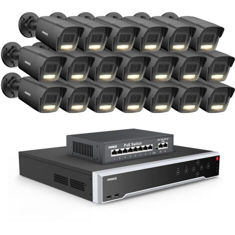ANNKE Telecamera di sorveglianza esterni 3K, 32CH NVR e telecamera IP PoE 20X 5MP, visione notturna colori H.265+, rilevamento di persone/veicoli, kit di videosorveglianza (1/5)