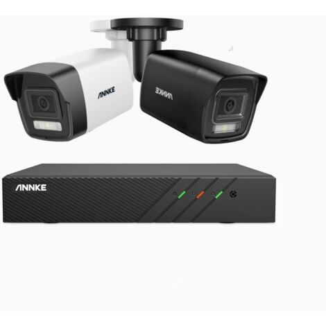 ANNKE 8CH 3K PoE Kit Videosorveglianza con 2 Telecamere Bullet, Rilevamento Movimento,Visione Notturna Colori,1TB HDD (1/5)