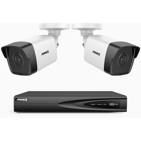 ANNKE Kit Videosorveglianza esterno 4 canali 5MP con 2 telecamere, sistema di sicurezza visione notturna,2TB HDD (1/5)