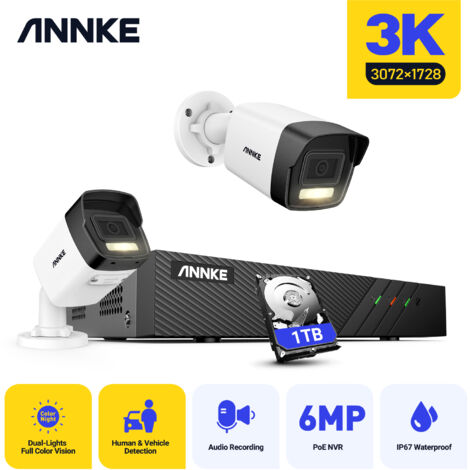 ANNKE 5MP Kit di Videosorveglianza PoE 8CH NVR 5MP Telecamera Doppia Luce Intelligente Allarm Visione Notturna Security Sistema 1TB (1/5)