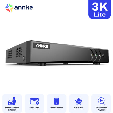 ANNKE 8 canali 3K Lite DVR per CVI/CVBS/AHD/TVI, DVR per videosorveglianza H.265+ rilevamento di persone/veicoli,accesso remoto (1/5)