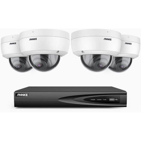 ANNKE 5MP 4 canali PoE sistema di sicurezza per esterni 4 telecamere, Kit Videosorveglianza visione notturna (1/5)