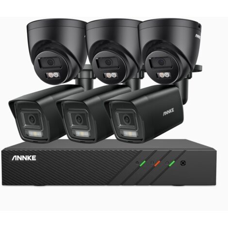 ANNKE 5MP Kit Videosorveglianza Cablato,8CH con 6 Telecamere Rilevamento Movimento Colori Visione Notturna APP/PC Remoto (1/5)