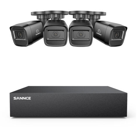 SANNCE Sistema di Sicurezza DVR Cablato 8CH 1080P con 4 Telecamere CCTV Bullet 2MP Esterni Rilevamento Intelligente Movimento,4TB HDD (1/5)