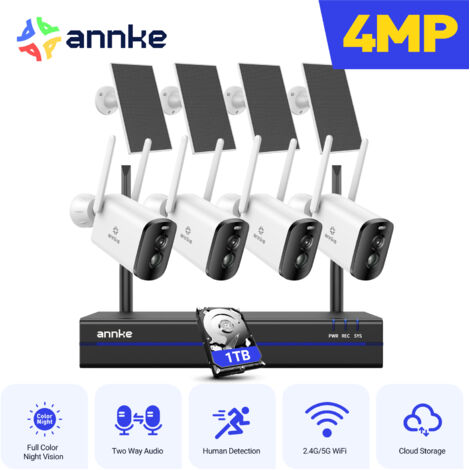 SANNCE Telecamera di sicurezza wireless da 3 MP con visione notturna a colori, rilevamento del movimento tramite intelligenza artificiale e rilevamento di persone (1/5)