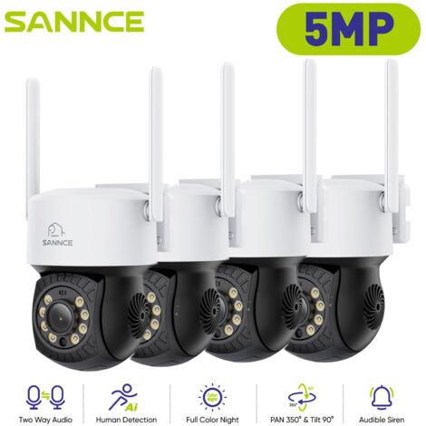 ANNKE Telecamera di sicurezza wireless 4MP con doppia luce WiFi, batteria, visione notturna, telecamera a colori, rilevamento persone, impermeabile, 12 pezzi (1/5)