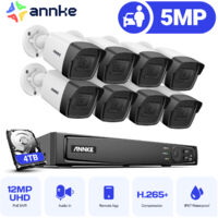 ANNKE 8CH Kit di videosorveglianza NVR 8×5MP IR Telecamera Visione Notturna Interni Esterni Rilevamento Movimento Accesso Remoto Sistema Sorveglianza Sicurezza - 4TB HDD