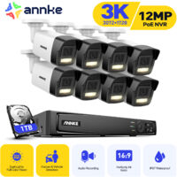 ANNKE POE Kit di Videosorveglianza Esterni NVR con 8 Telecamere Intelligenti Doppia Luce Visione Notturna Allarme E-Mail Sistema Telecamere Sicurezza APP/PC Remota 1TB
