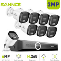 SANNCE Sistema di telecamere di sicurezza CCTV POE 8CH, videoregistratore di rete da 5 MP con rilevamento del movimento