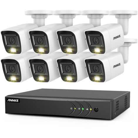 ANNKE 8CH CCTV Kits 5 en 1 DVR Smart IR 82MP micrófono incorporado impermeable monitoreo remoto sistema de cámara CCTV de seguridad (1/5)