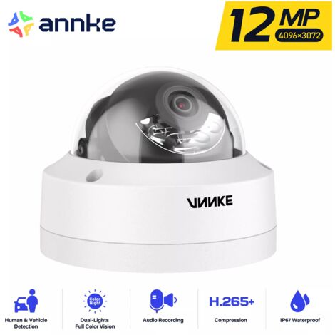 ANNKE 12MP IP POE Cámaras de Seguridad Exterior Color Visión Nocturna Detección Movimiento Cámara Vigilancia (1/5)