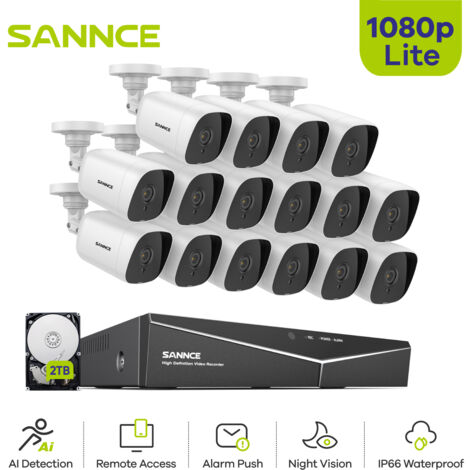 SANNCE 4CH/8CH/16CH 1080P 5-in-1 HDMI DVR Security Recorder - No Cameras Included