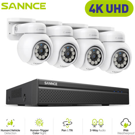 SANNCE 4K Security Cameras NVR System Full Color Night Vision Two way Voice H.265+ Video Motion Detection Surveillance CCTV Kits (1/5)