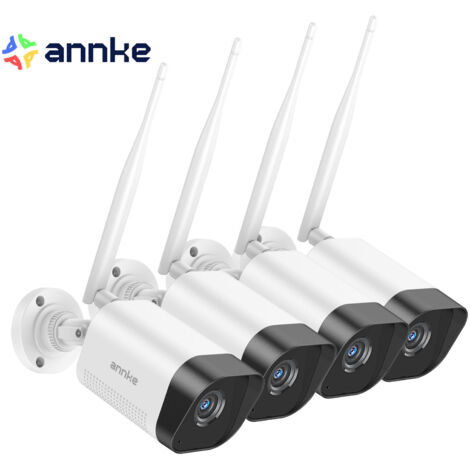 ANNKE Cámara de seguridad inteligente de 4 MP con audio bidireccional, visión nocturna para exteriores, impermeable, 12 unidades, 4 TB