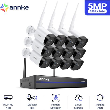 ANNKE Cámara bala inteligente de red para exteriores con kit NVR 4K de 16 canales y 30 metros de visión nocturna IP66 (1/5)