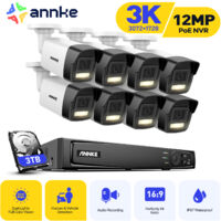 ANNKE Kit de videovigilancia exteriores cable 3K, cámara de vigilancia con NVR 16CH e 8X5MP cámara IP PoE, detección personas/vehículos, color visión nocturna,disco duro de 3 TB