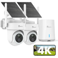 CAMSTRO Sistema de seguridad inalámbrico 4K para el hogar con detección inteligente de personas, wifi de doble banda y audio bidireccional, visión nocturna