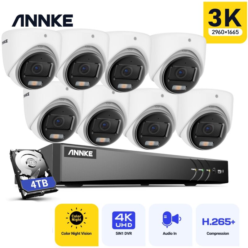 ANNKE 16CH DVR 3K Lite H.265+ Enregistreur Vidéo de Sécurité pour