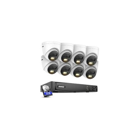ANNKE 8CH 4K Standalone Surveillance PoE NVR x 8 PCS 1080p 24/7 Color Security Cameras-2TB (1/5)