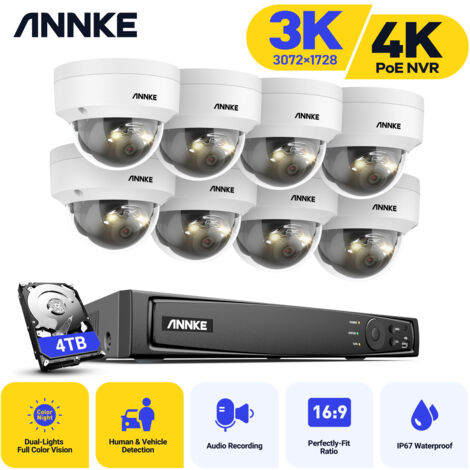 ANNKE 8 × 3K PoE Cameras H.265+ Support IP67 Weatherproof CCTV Camera Kit,16 Channel PoE Security System NVR Surveillance Kit System - 4TB HDD (1/5)