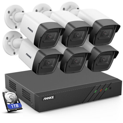 ANNKE 8CH CCTV kits 6MP PoE NVR IR Network 6Bullet Camera Night Vision Motion Detection Audio Input Security Surveillance System - 1TB HDD (1/5)