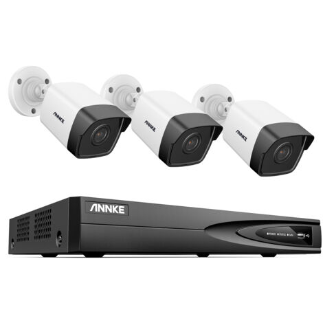 ANNKE 3Camera 5MP Super HD 4CH NVR IP Security Camera System Night Vision Audio Record H.265+ Outdoor IP67 Weatherproof CCTV Kit (1/5)