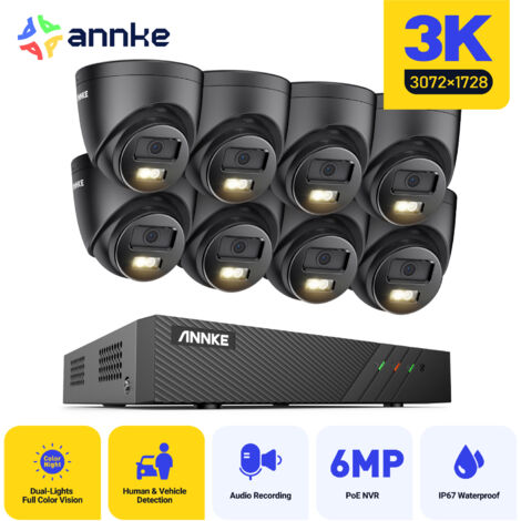 ANNKE 3K H.265+ NVR Security System with 8 Cameras,AI Human/Vehicle Detection,IP67 Waterproof - NO HDD (1/5)