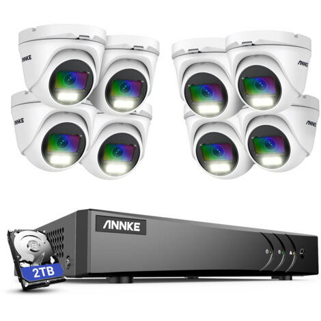 ANNKE 8CH CCTV Kit 5 in 1 DVR 82MP Camera Full Color Night Vision Smart Waterproof Remote Monitoring Security Camera System - 2TB HDD (1/5)