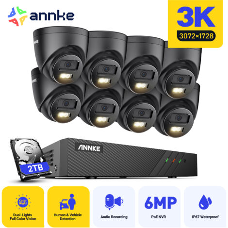 ANNKE 3K 8 Channel NVR Security System with 8 Cameras,AI Human/Vehicle Detection,Built-in microphone,Waterproof IP67 -2TB HDD (1/5)