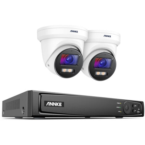 ANNKE 8CH H.265+ Video PoE NVR Surveillance System 4K IR Network Full Color Camera Night Vision Waterproof Turret 2Camera (1/5)