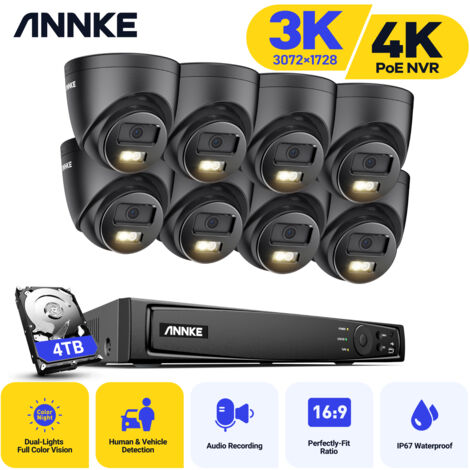ANNKE 16CH H.265+ Super HD POE CCTV Camera System Network Video Recorder,8PCS Camera,3K Dome Outdoor Security Camera System - 4TB HDD (1/5)